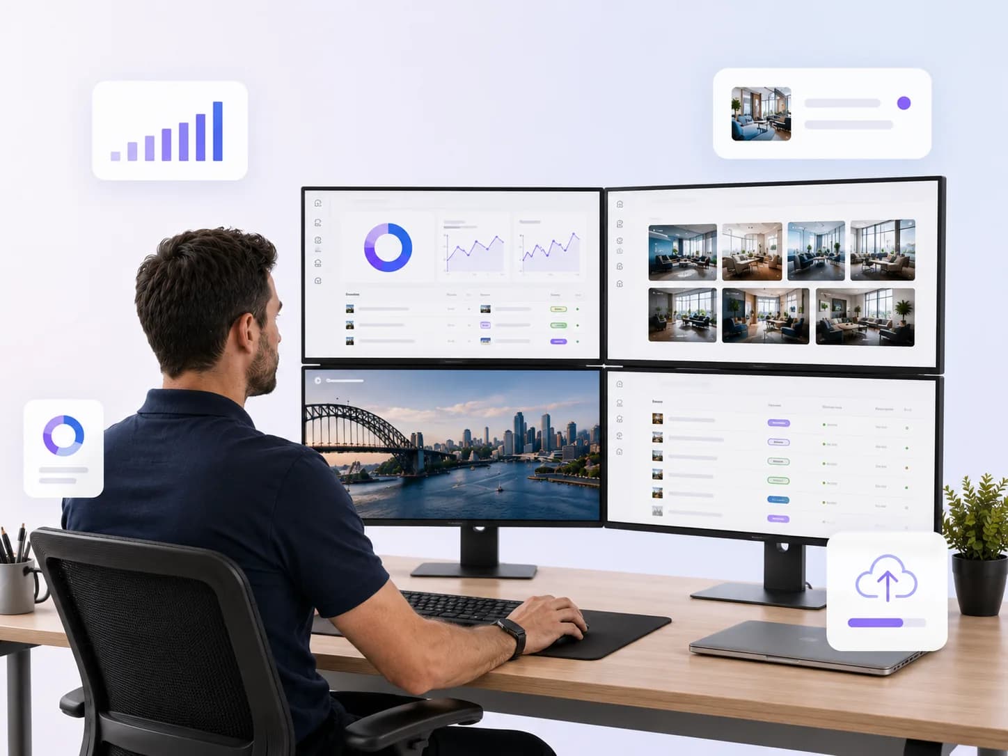 Digital signage device management workflow supported by Lumina
