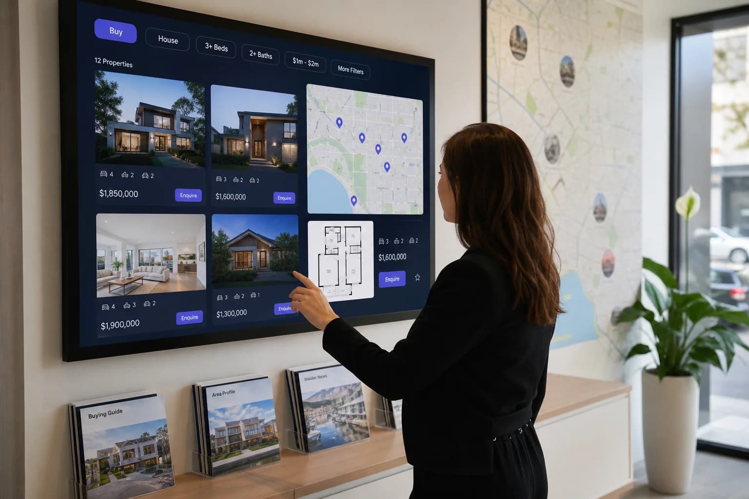 Real estate property finder display