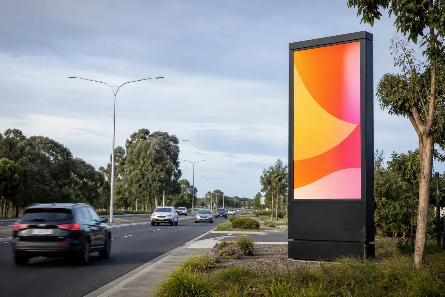 Roadside pylon LED display