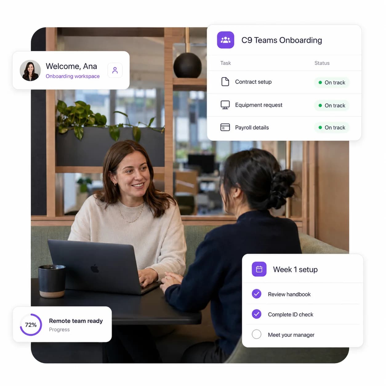 Local employment contract setup and onboarding workspace