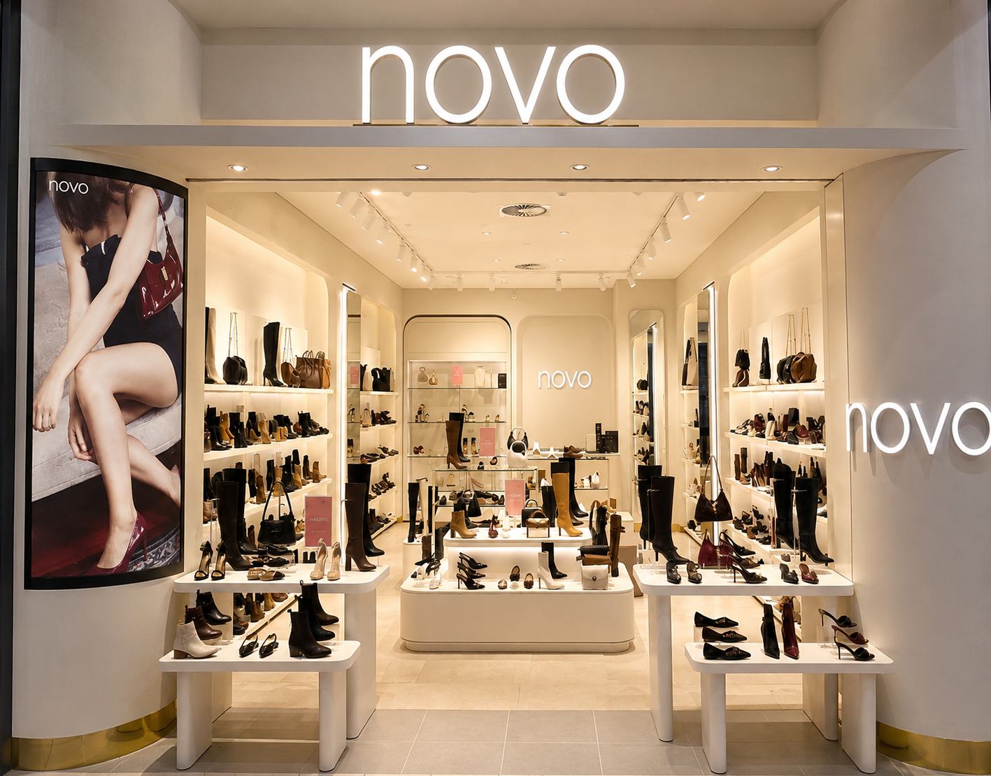 Novo: Curved Screens and Transparent Digital Posters for a New Store Fitout